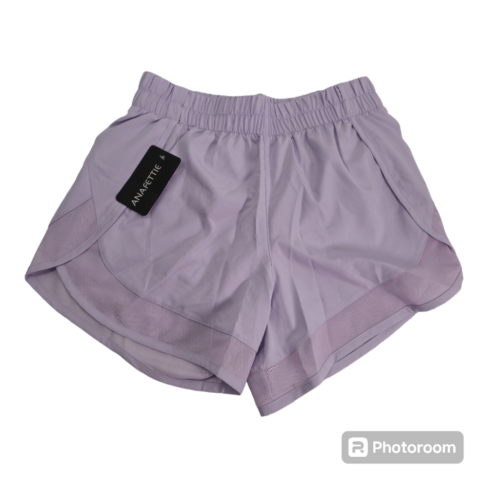 Women's Quick-Dry Running Shorts Workout Sport Layer Active Shorts/Pockets XS